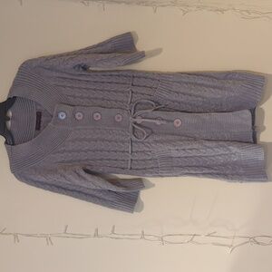 The Limited Gray Button Down Cable Knit Sweater Dress, Size M